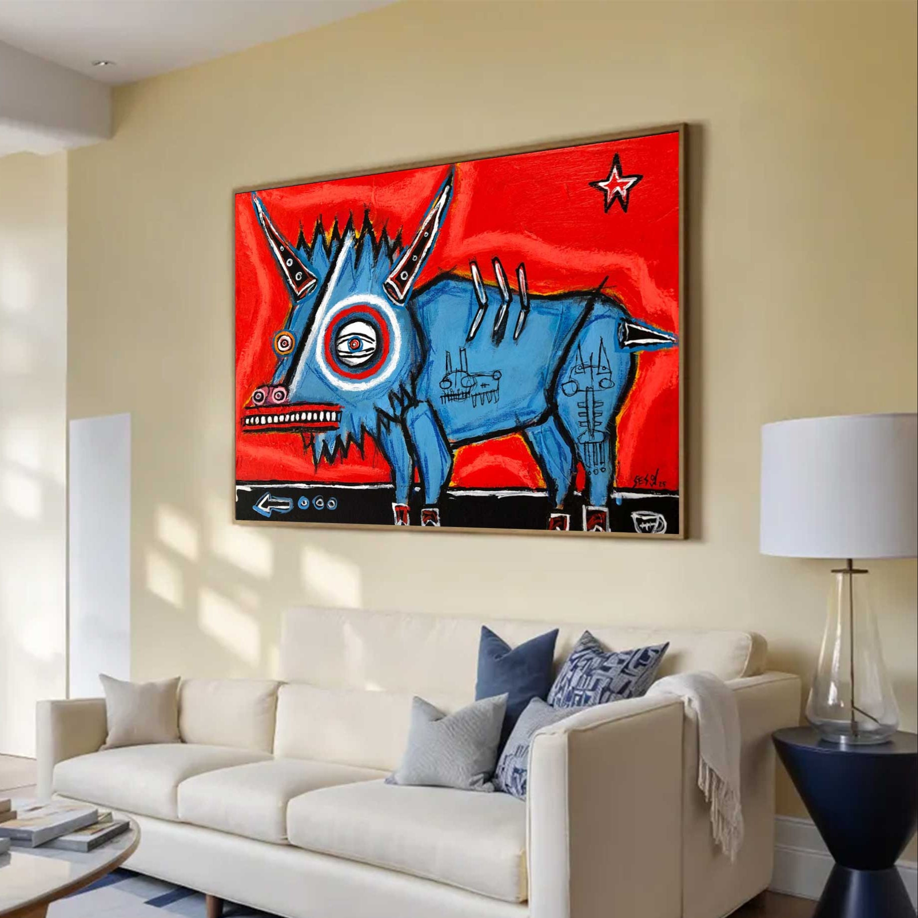 Modern Graffiti Style Art Red Pop Art Red Street Graffiti painting
