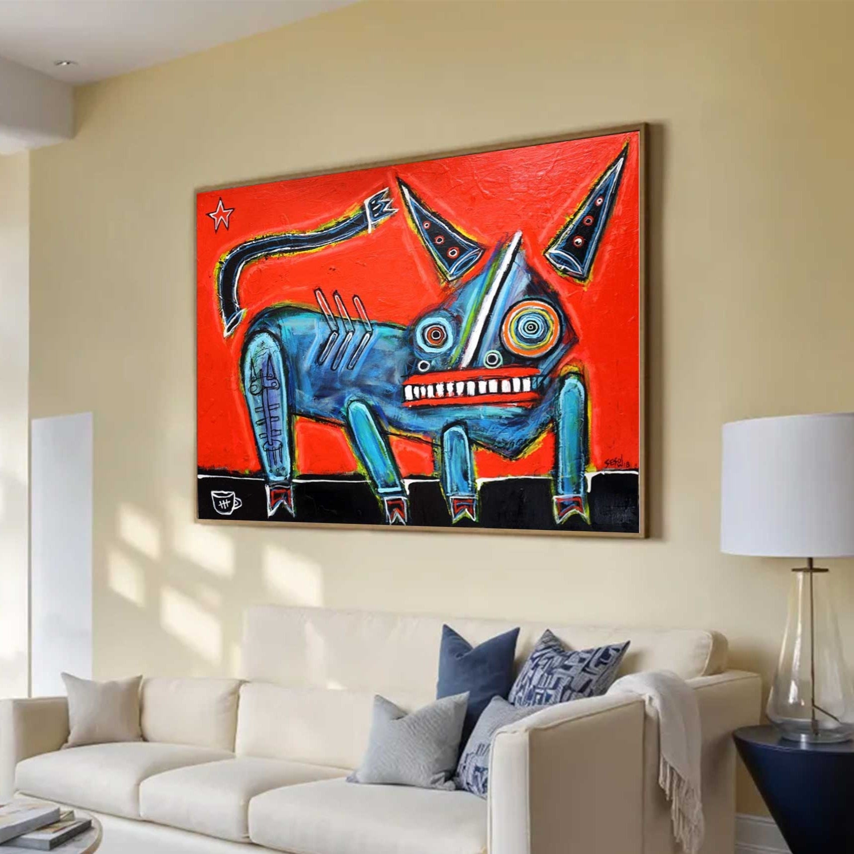 Red Pop Art Modern Graffiti Style Art Red Street Graffiti painting