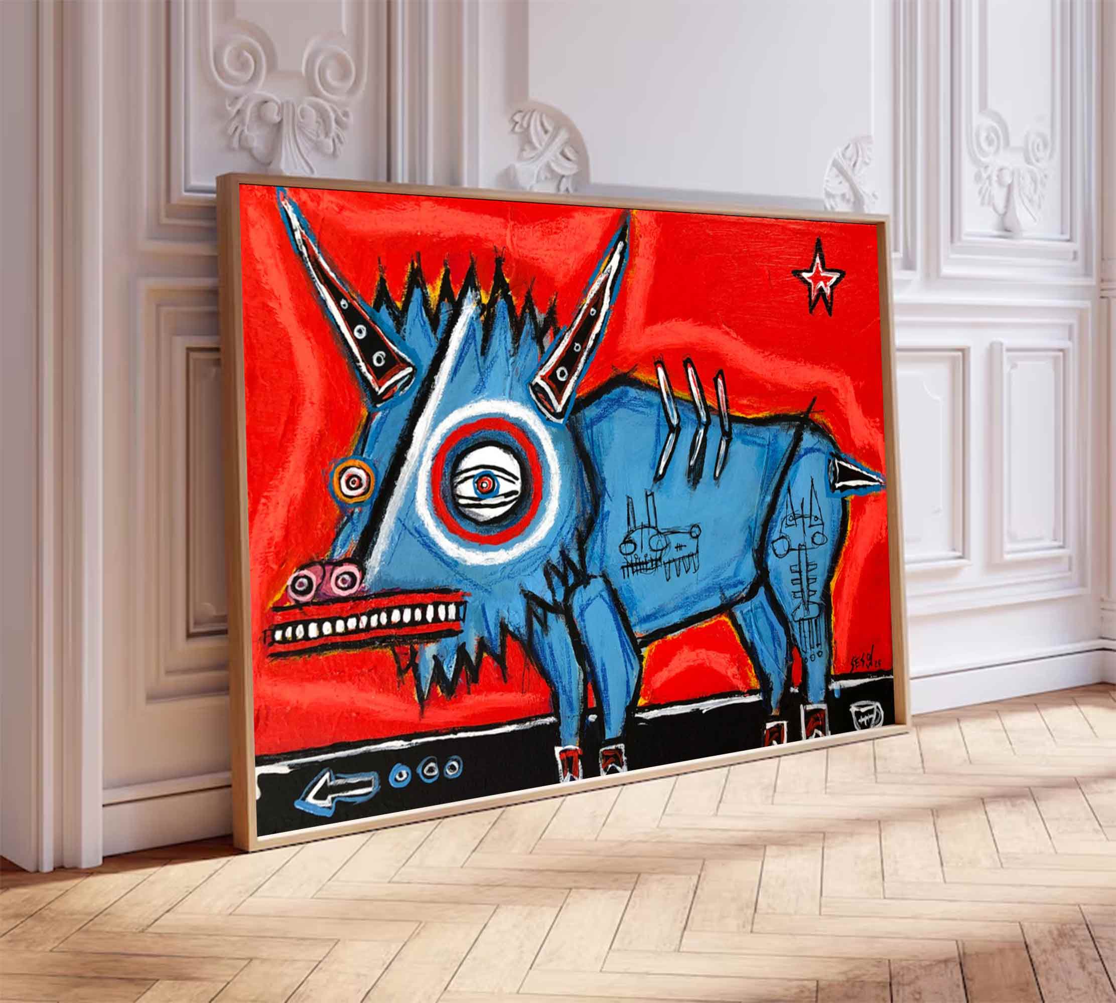 Modern Graffiti Style Art Red Pop Art Red Street Graffiti painting