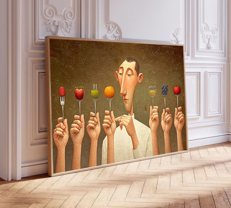 Large Wall Decor for Foodie Gift. Kitchen Wall Art Painting on Canvas, Modern Dining Room Art