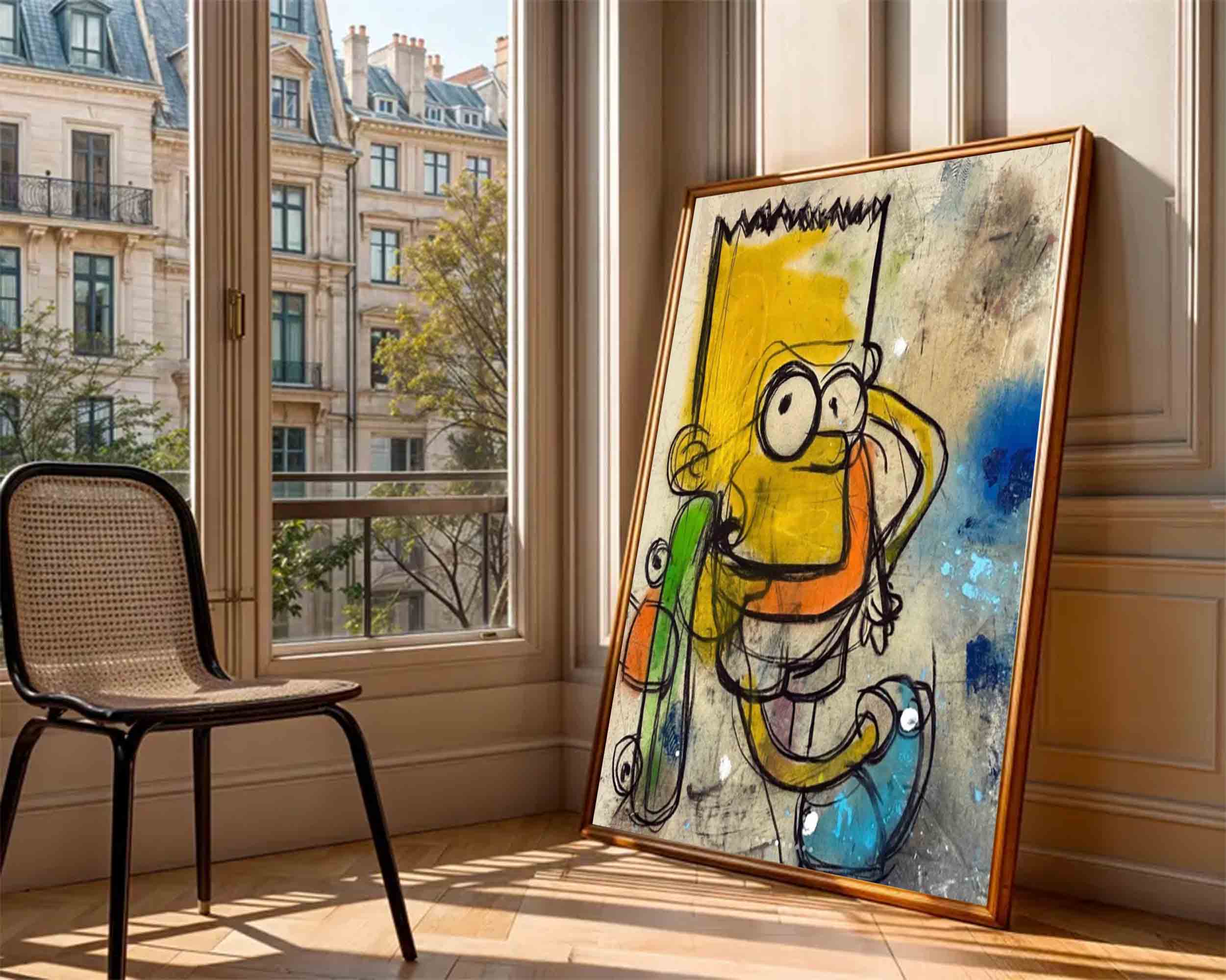 Bart Simpson graffiti art street Cartoon drawing style art urban street art