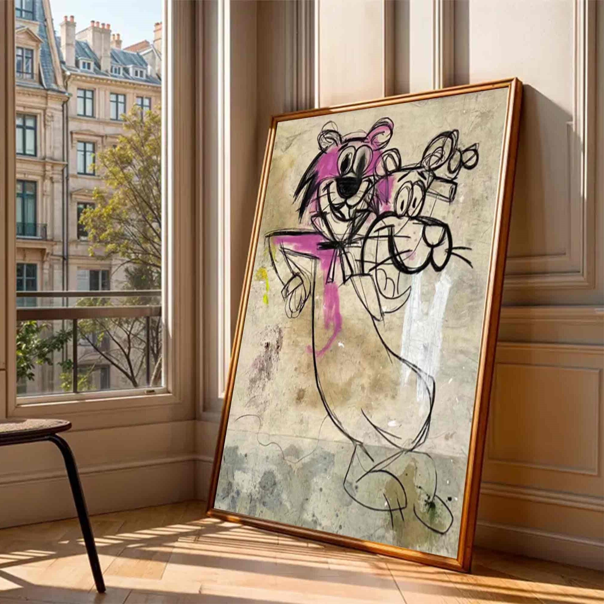 Disney's Cartoon graffiti art colorful Pop graffiti Art street graffiti art