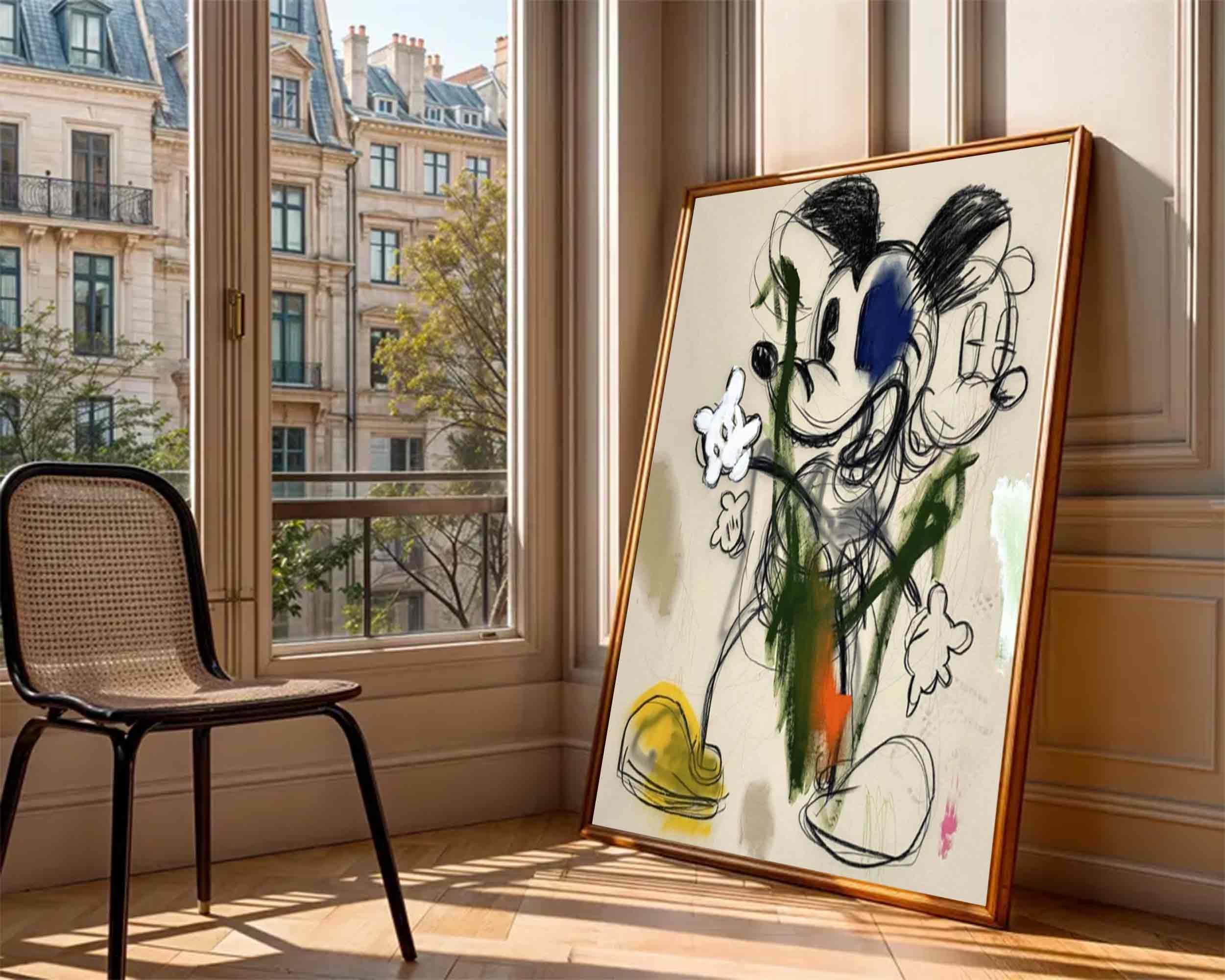 street art style graffiti cartoon Mickey Mouse Graffiti painting