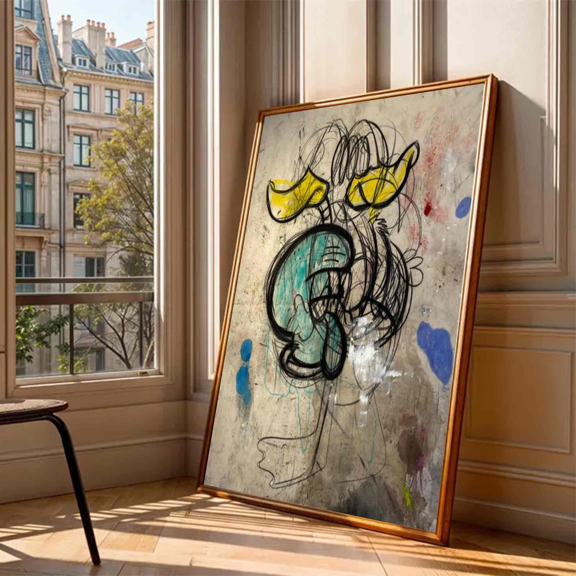 Donald Duck cartoon Graffiti art street art style graffiti wall decor 