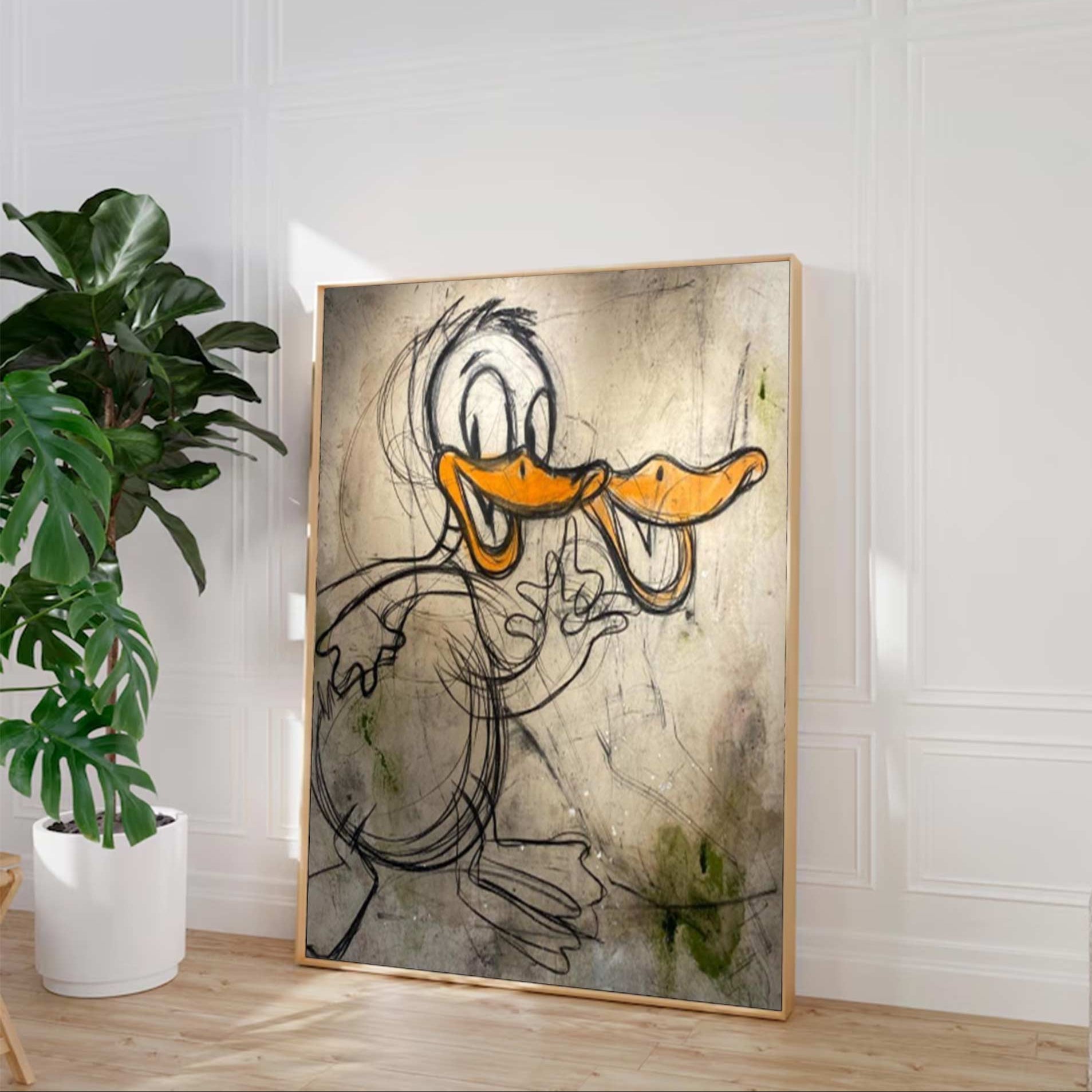 Donald Duck cartoon Graffiti art street art style graffiti wall decor 