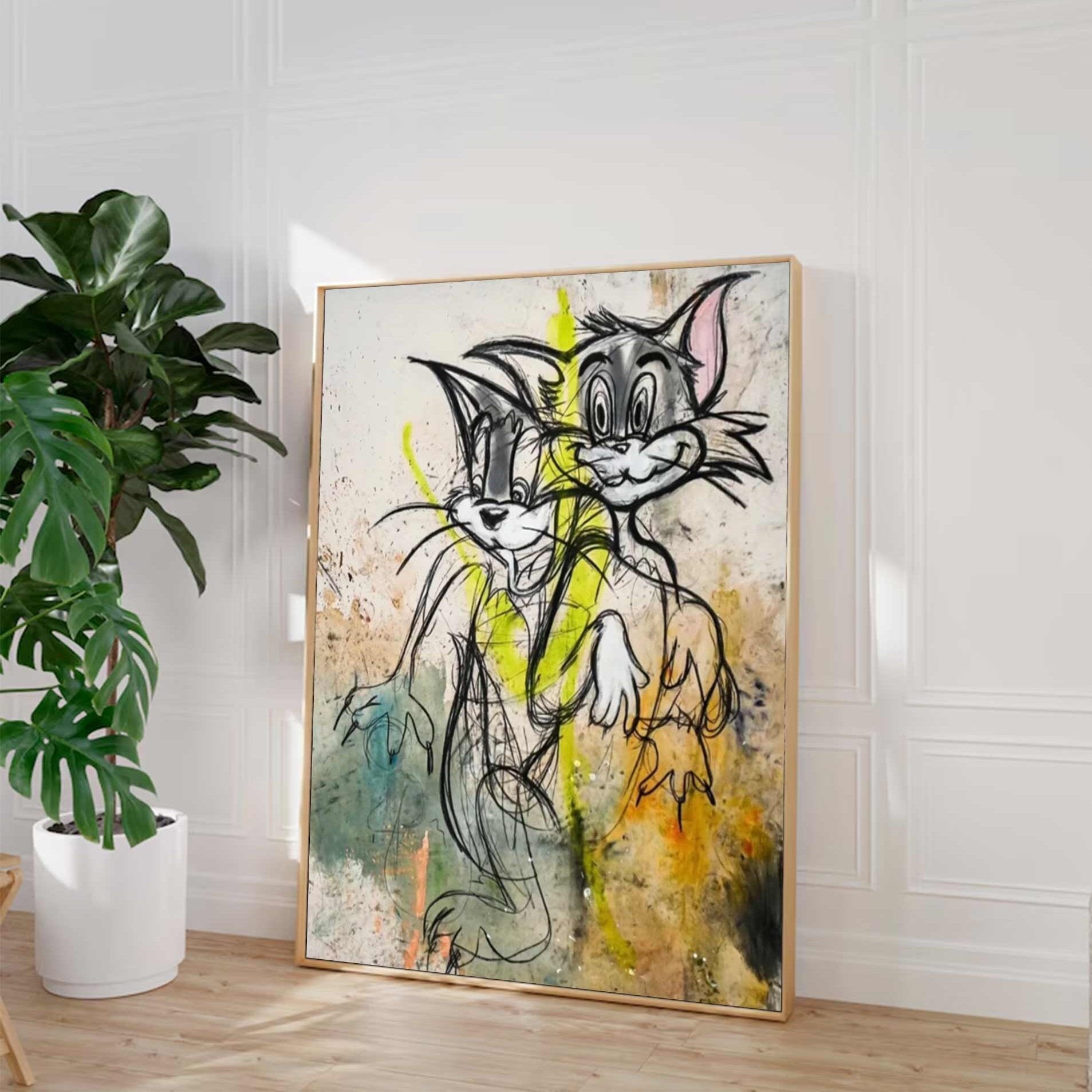 Basquiat style art colorful Pop Street Art cartoon style Abstract art