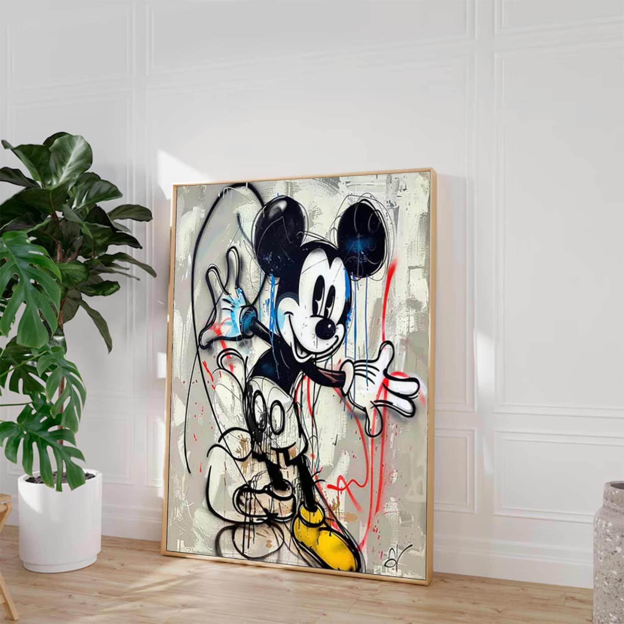 street art style graffiti cartoon Mickey Mouse Graffiti painting