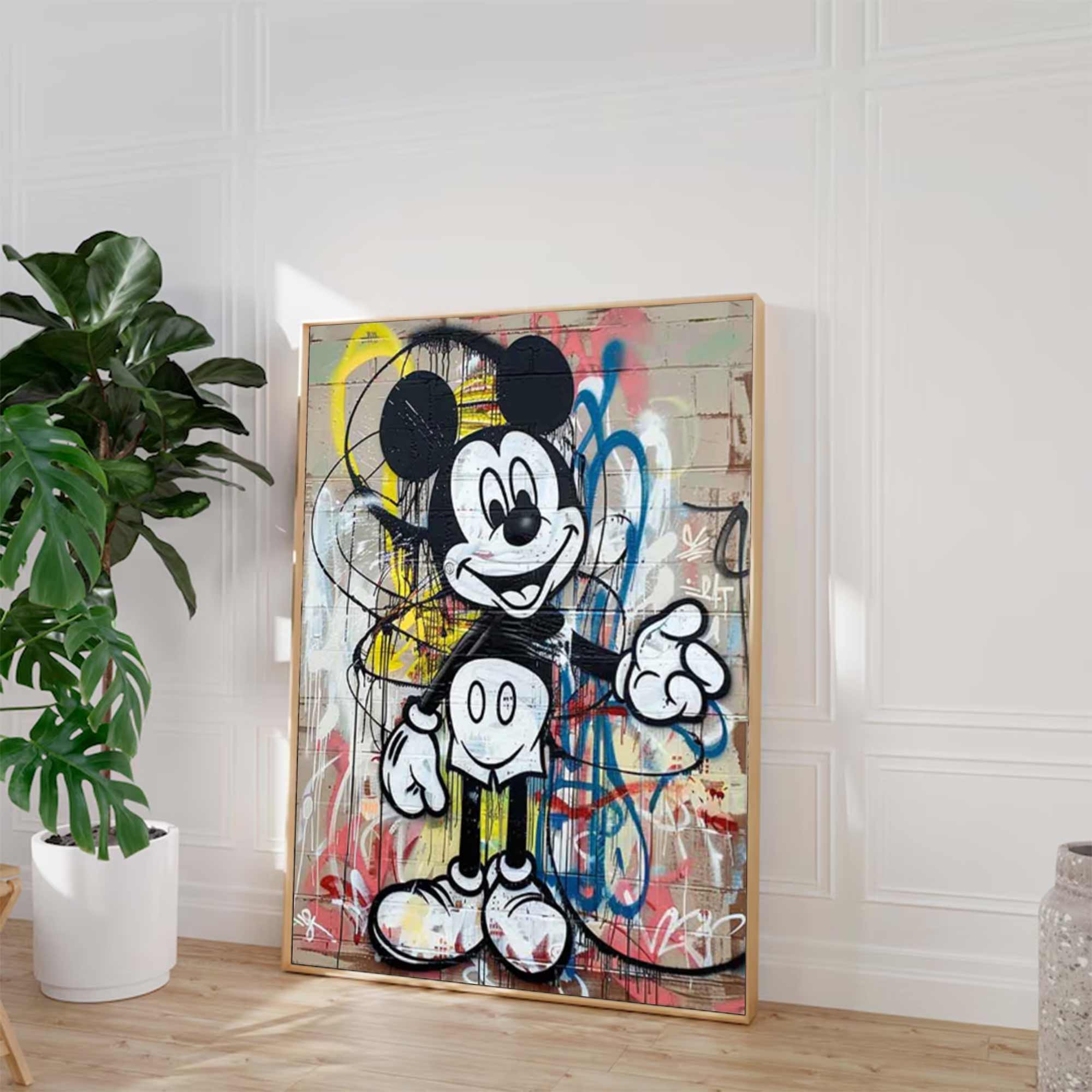 street art style graffiti cartoon Mickey Mouse Graffiti painting