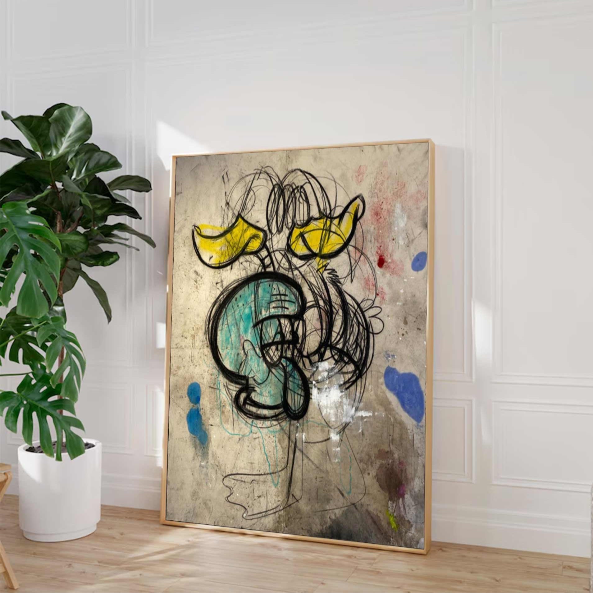 Donald Duck cartoon Graffiti art street art style graffiti wall decor 
