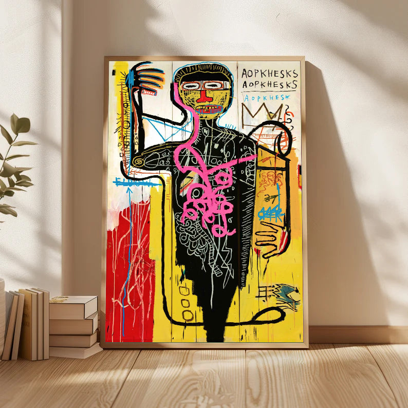 street graffiti art,vibrant colorful style of Basquiat art,Pop art
