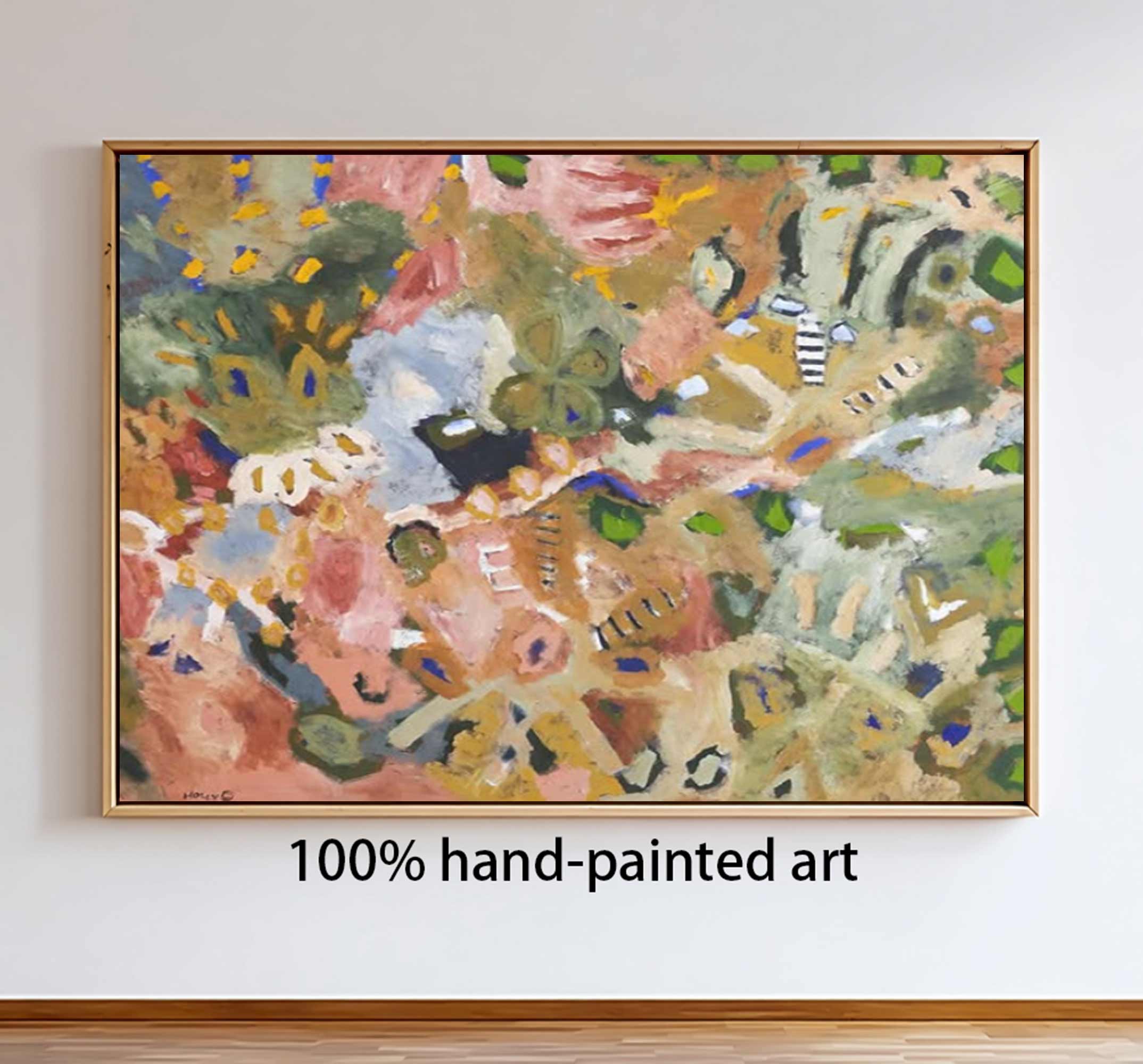 brown pop abstract art brown graffiti art Earth-toned floral painting