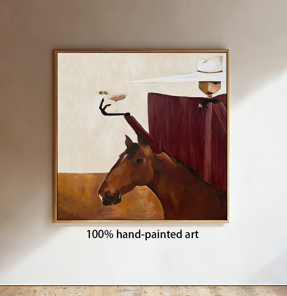 Mid-century Modern Minimalist Figure Painting Modern Abstract Lady Wall Art