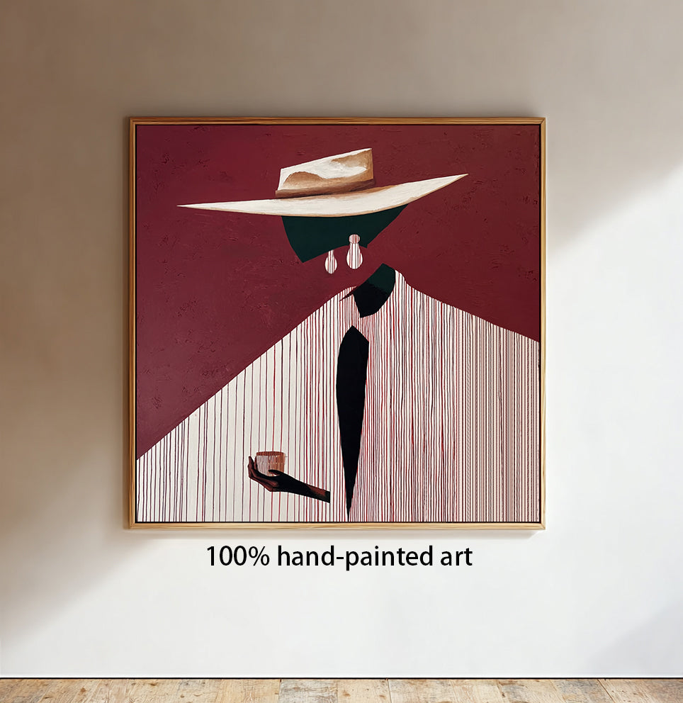 Confident Portrait Painting - Urban Chic Figural Oil Paintings