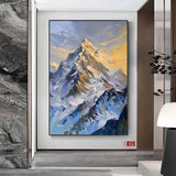 Snow mountain painting Large blue Snow mountain Abstract Painting mountain landscape painting