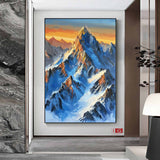 Snow mount paintings blue Snow mountains artwork Snow mountain painting mountain landscape art