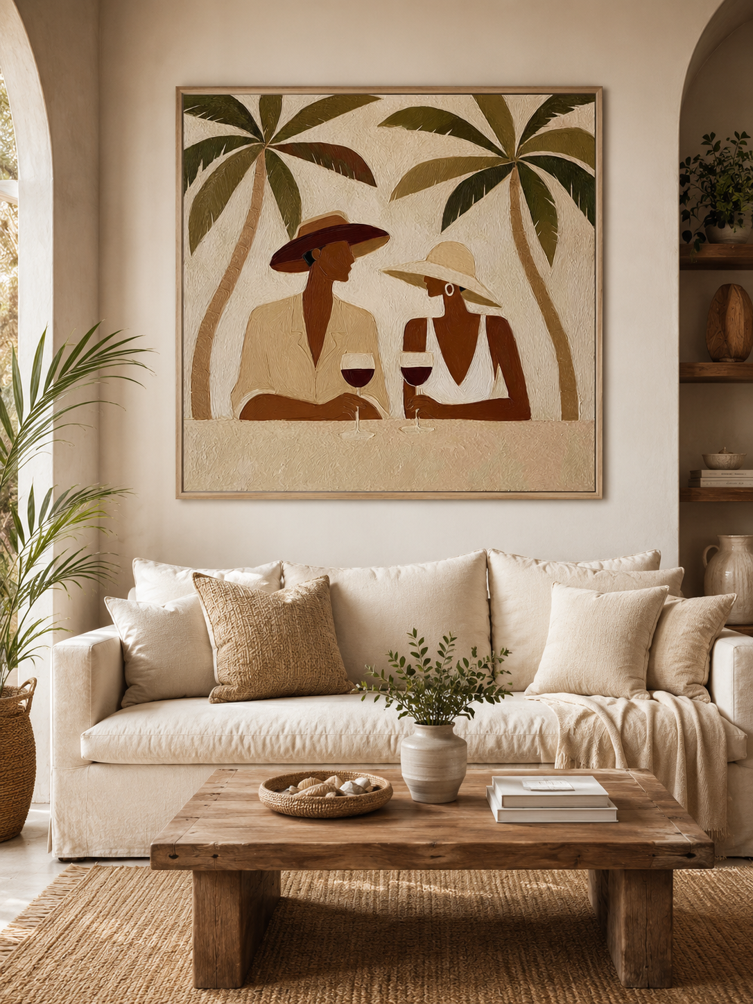 Bohemian Tropical Couple Art Tropical Couple Art For Beach Resort Style Home Wall Decor
