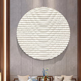 Beige white Circle Art sculpture Beige Textured Wall Decor white Circle Sculptured art Painting white Circle Painting