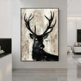 Deer wall decor Deer Canvas Wall Art Deer Abstract Painting Deer Painting