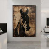 Horse oil painting brown horse painting Animal Painting horse head painting brown horse head painting