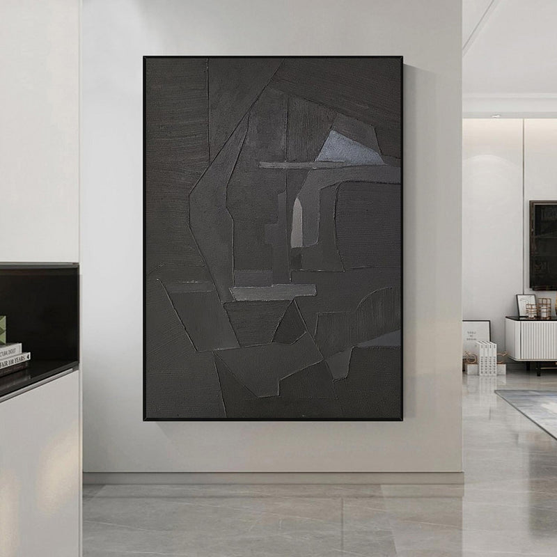 Black wall art Black textured wall art Black Arch Wall Art painting Large Black abstract wall art