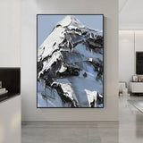 Black and White Snow mountain painting Snow mountain Abstract Painting Black and White mountain landscape painting