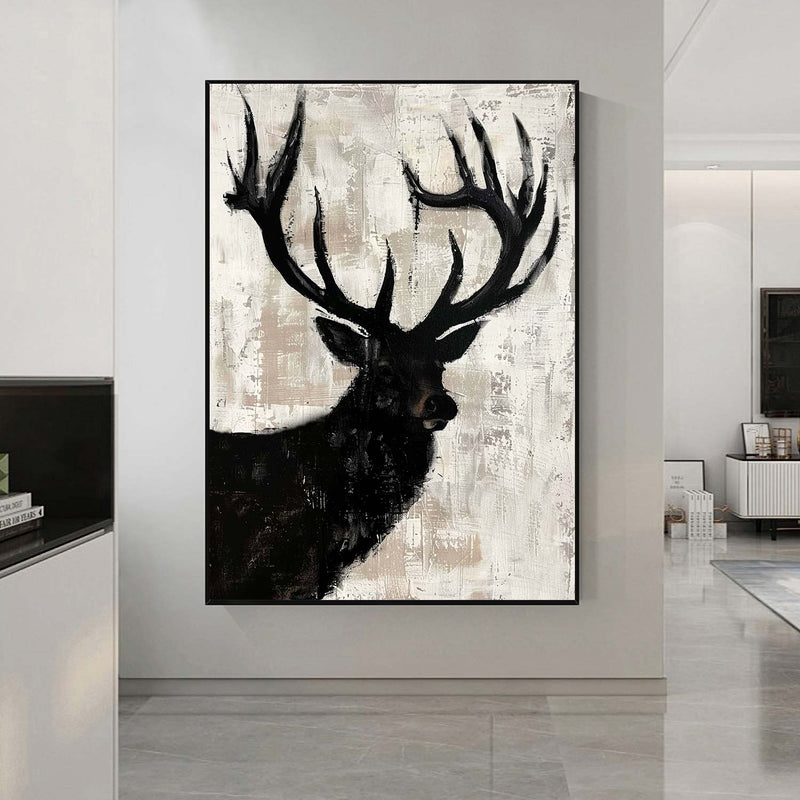 Large Animals Paintings Deer Canvas Wall Art Deer Abstract Painting Deer Wall Art