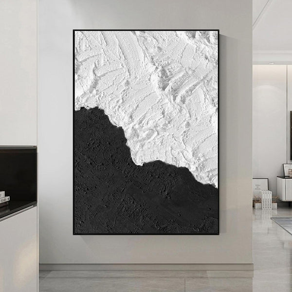 Black and white Abstract art Black and white Painting Black and white wall art Black and white 3D textured wall art