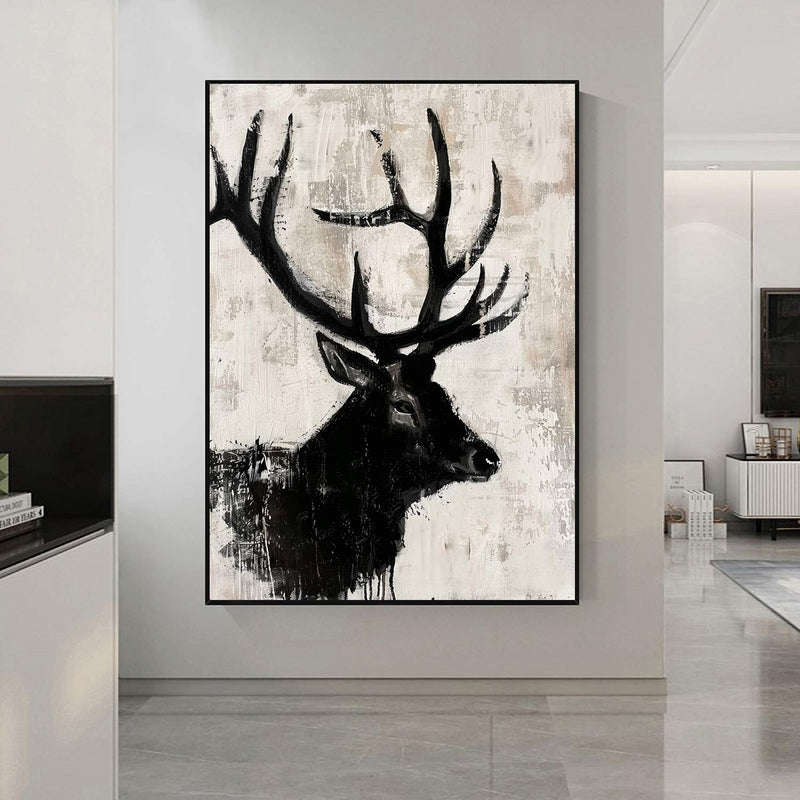 Deer wall decor Deer Canvas Wall Art Deer Abstract Painting Deer Painting