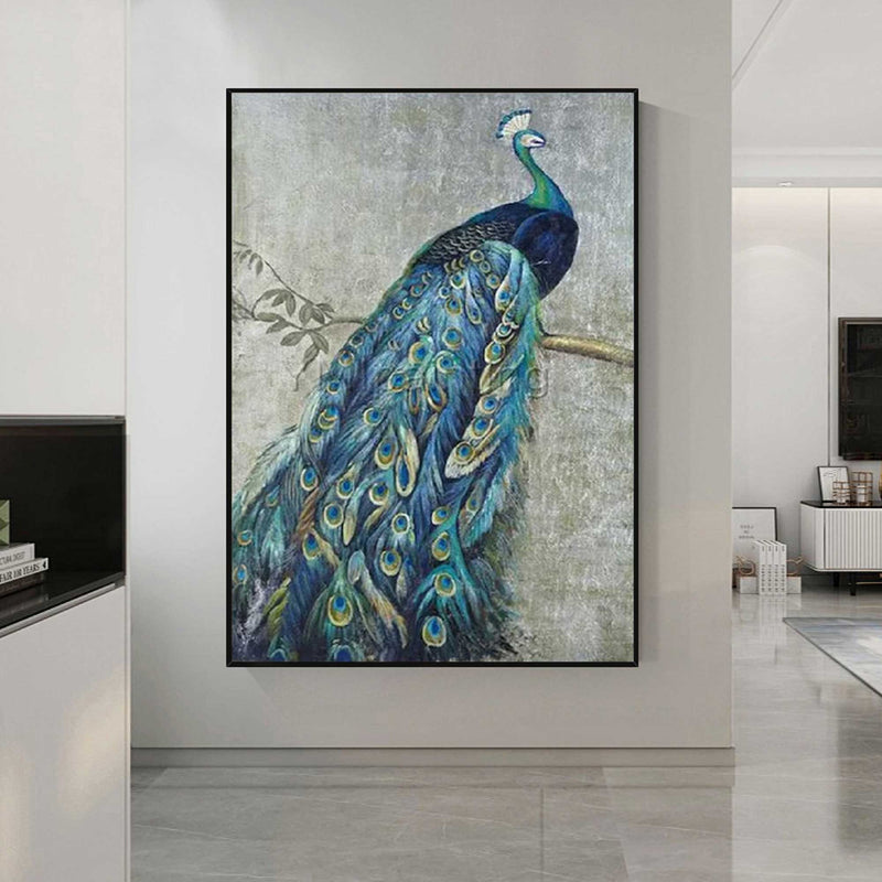 Peacock Oil Painting 100% Handmade Oil Painting Handmade Peacock Wall Art for Living Room Bedroom