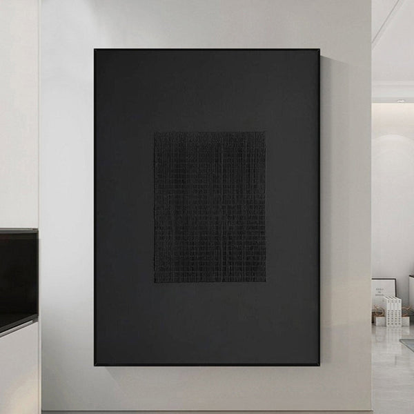 Black plaster wall art Black Wabi-Sabi Wall Art Black textured art Black textured wall art