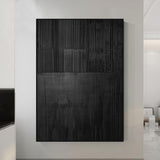 Black textured wall art Black plaster wall art Black Wabi-Sabi Wall Art Large Black Abstract Painting