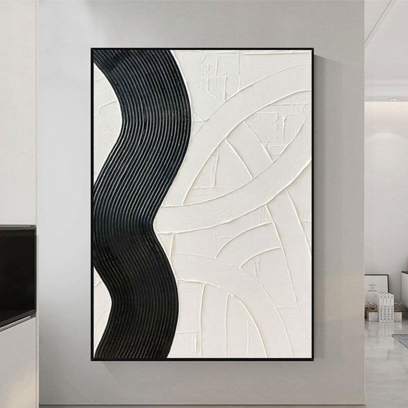 Black textured wall art Black and white Abstract art Black and white Painting Black and white wall art