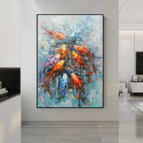 Koi Fish Oil Painting Goldfish Original Fine Art Animals Oil Artwork Fish Wall Art Decor