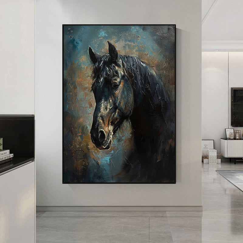 Ferghana horse painting Horse Oil Painting animal wall art Horse Head Painting Personalized Gifts