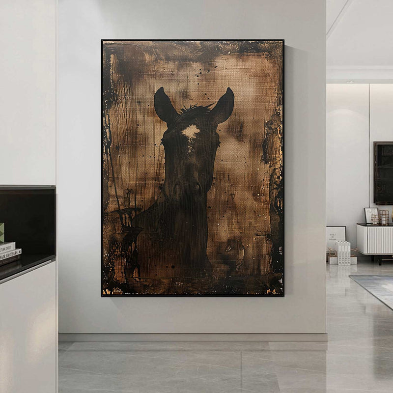 Horse oil painting brown horse painting Animal Painting horse head painting brown horse head painting