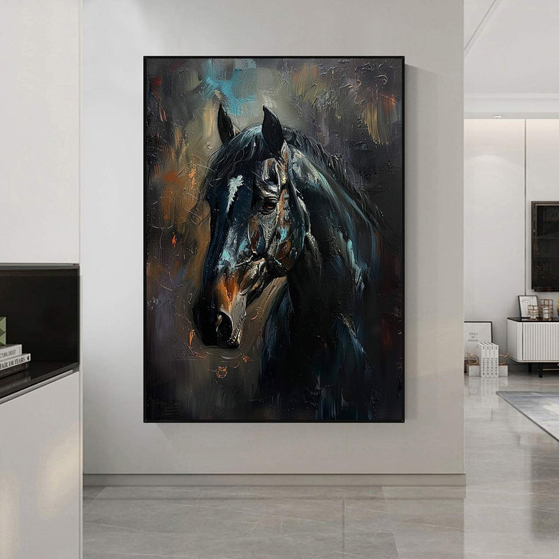 Horse Oil Painting Ferghana horse painting animal wall art Horse Head Painting Personalized Gifts