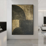 Black  and brown Minimalist Painting Black and brown abstract art Black and brown Painting