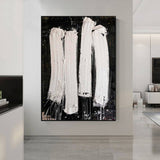 Black textured wall art Black and white Abstract art Black and white Painting Black and white wall art