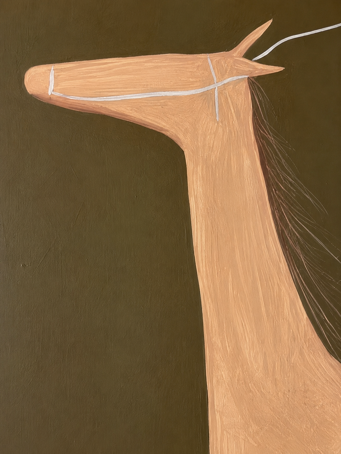 Surreal Horse And Rider Painting Modern Folk Art For Living Room Decor