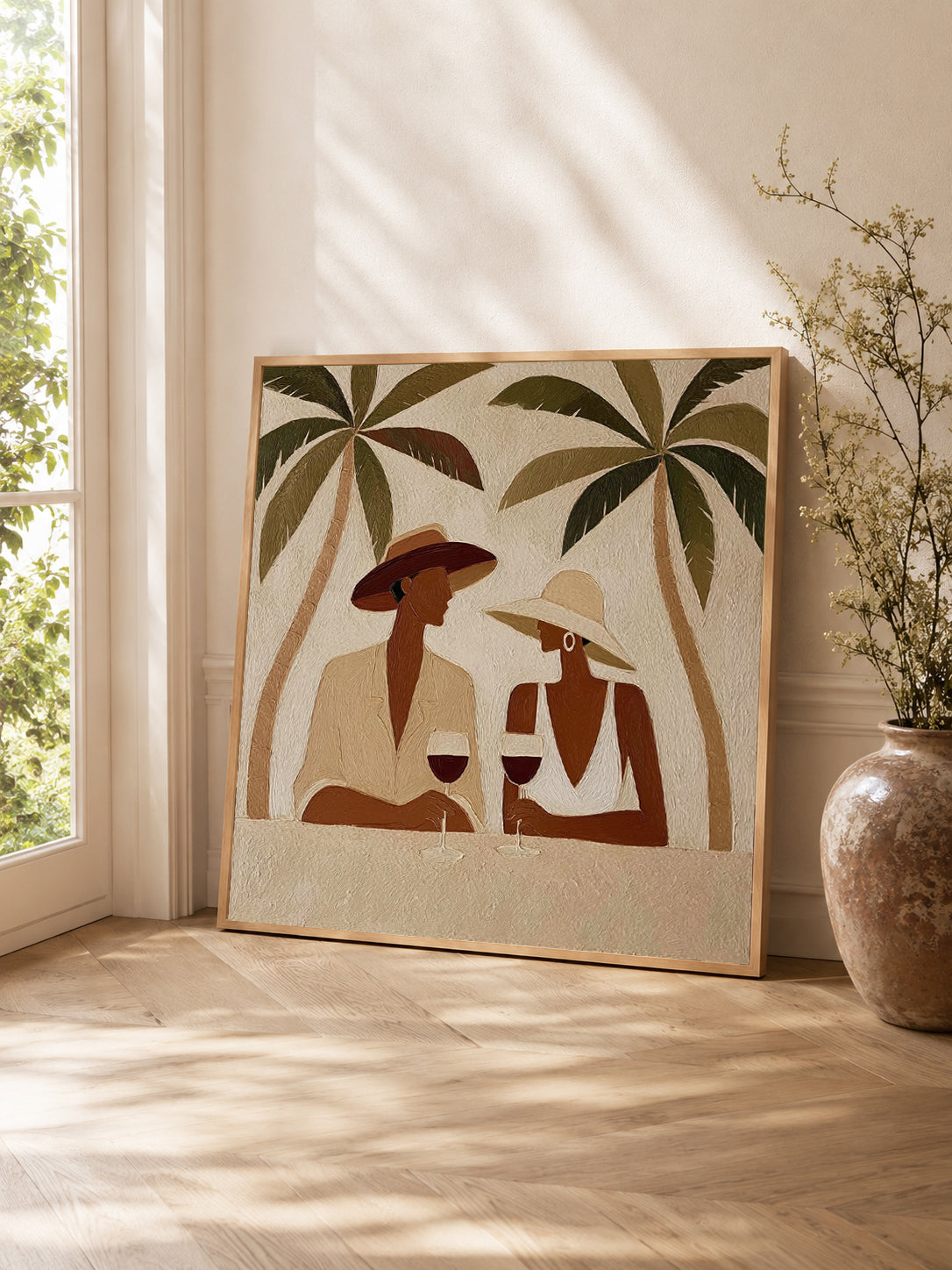 Bohemian Tropical Couple Art Tropical Couple Art For Beach Resort Style Home Wall Decor