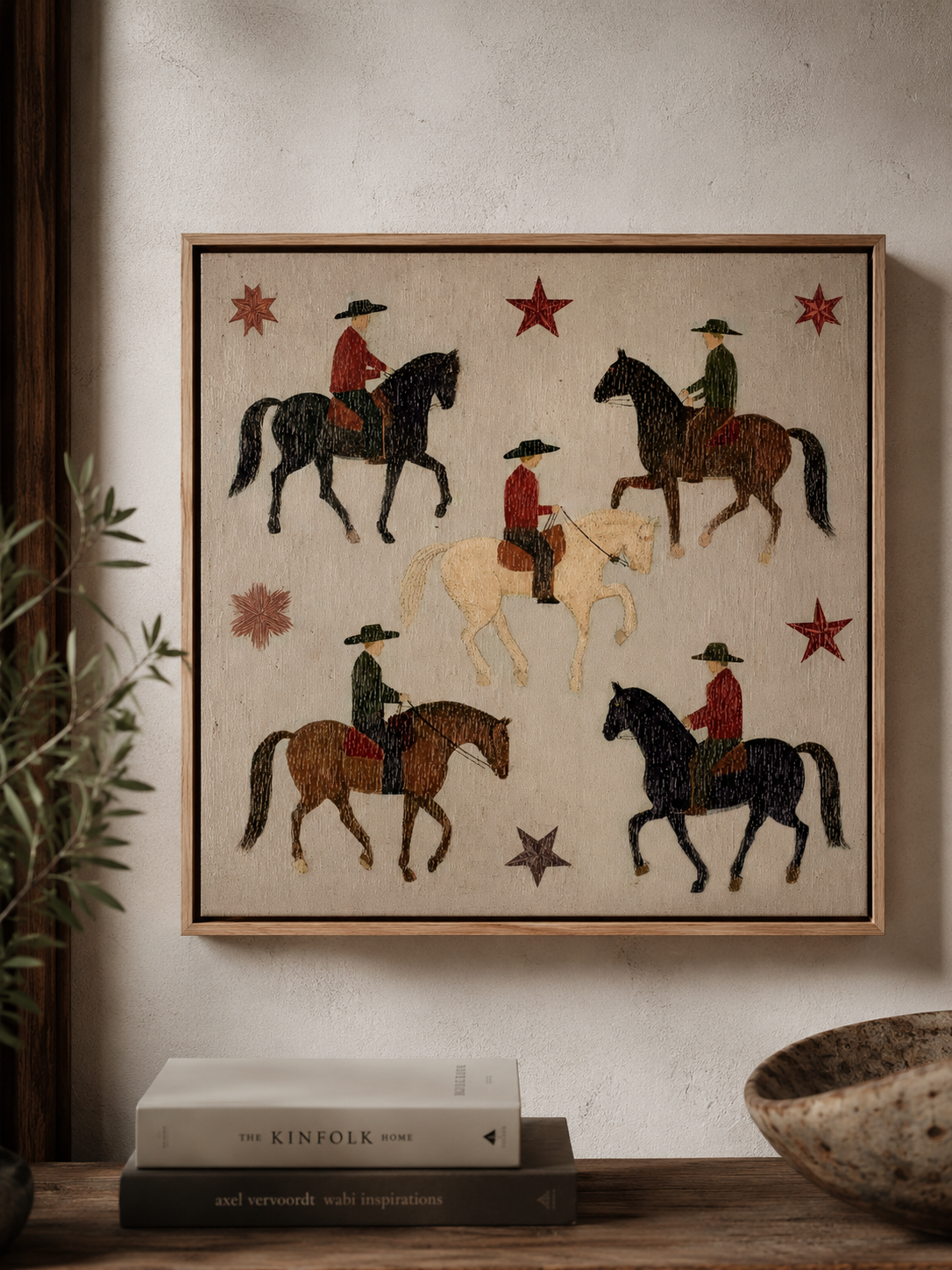 Western Wall Art For Living Room Cowboy Theme Square Canvas
