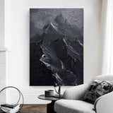 Black and White Snow mountain painting Snow mountain Abstract Painting Black and White mountain landscape painting