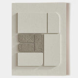 Plaster Painting white Texture 3D Wall Art Cream White Sculptural Wall Art Wood Wall Sculpture