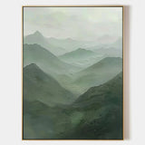 Sage Green Mountains painting Green landscape painting Green Abstract wall art Sage green Abstract Painting