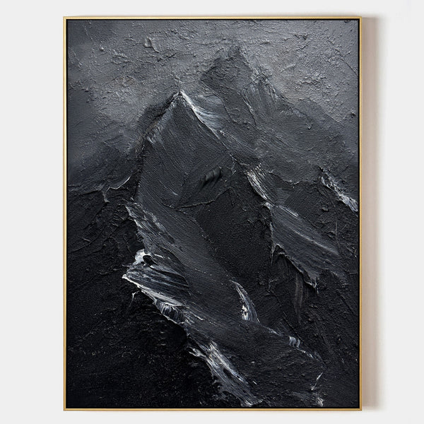 Black and White Snow mountain painting Snow mountain Abstract Painting Black and White mountain landscape painting