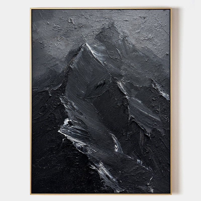 Black and White Snow mountain painting Snow mountain Abstract Painting Black and White mountain landscape painting