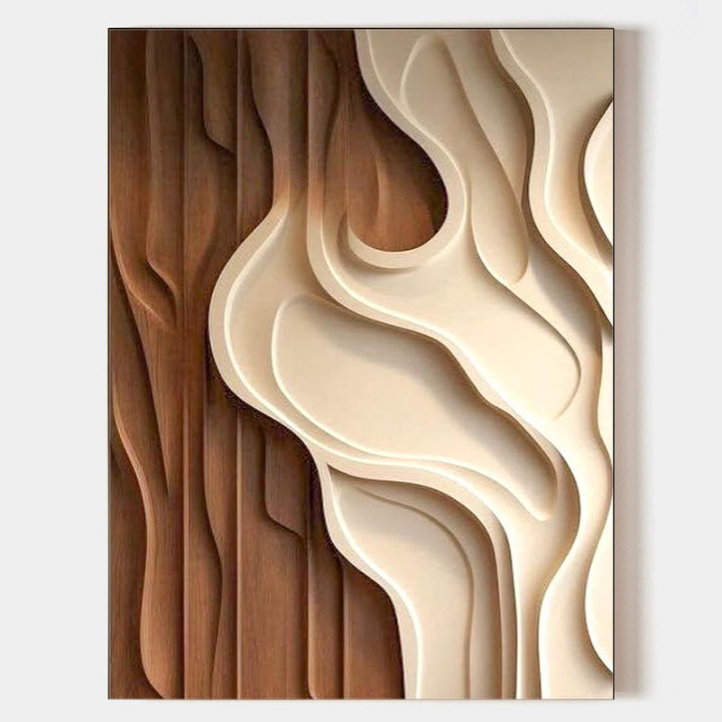 Reddish brown Textured Wall art brown Sculptured art Painting Wood carving wall art Customized colors