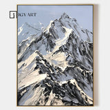 Snow mountain Abstract Painting Black and White Snow mountain painting Black and White mountain landscape painting