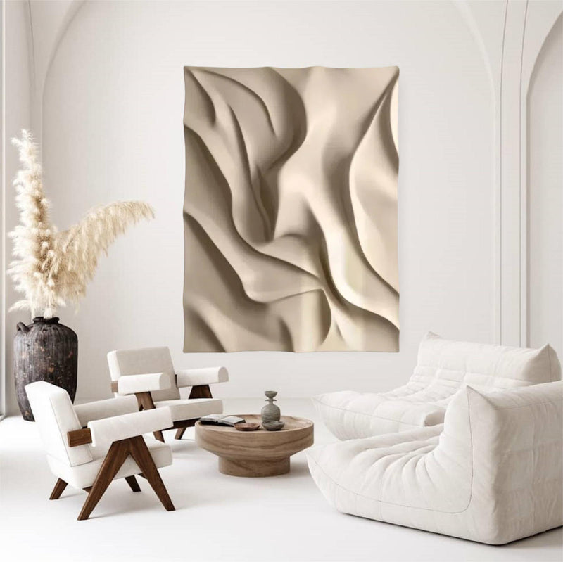 Beige sculpture Textured Wall Decor Beige Sculptured Wood Block Art Sculptured art Painting Geometric Wood Wall Art