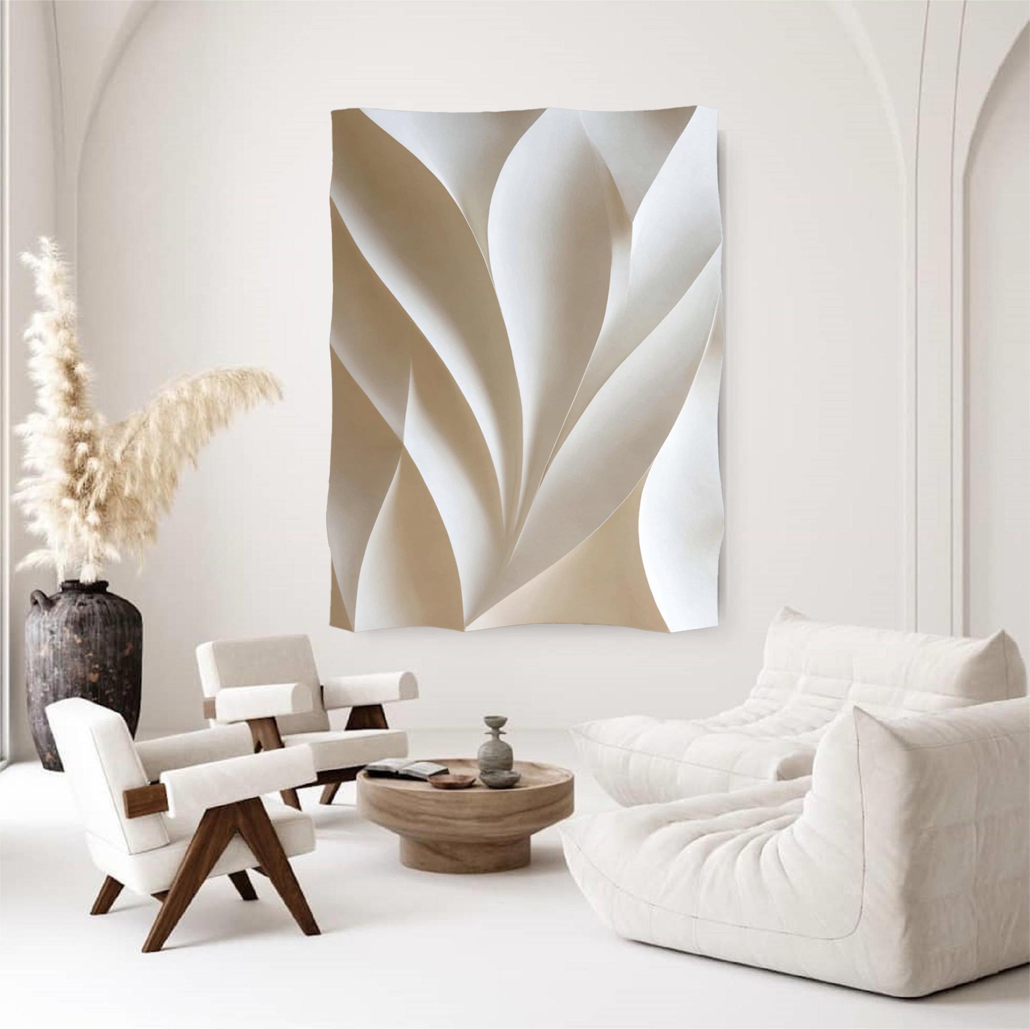 white Wood carving texture wall decor wood sculpture wall painting